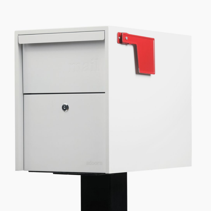 Post Mount-Large Mailbox (White)