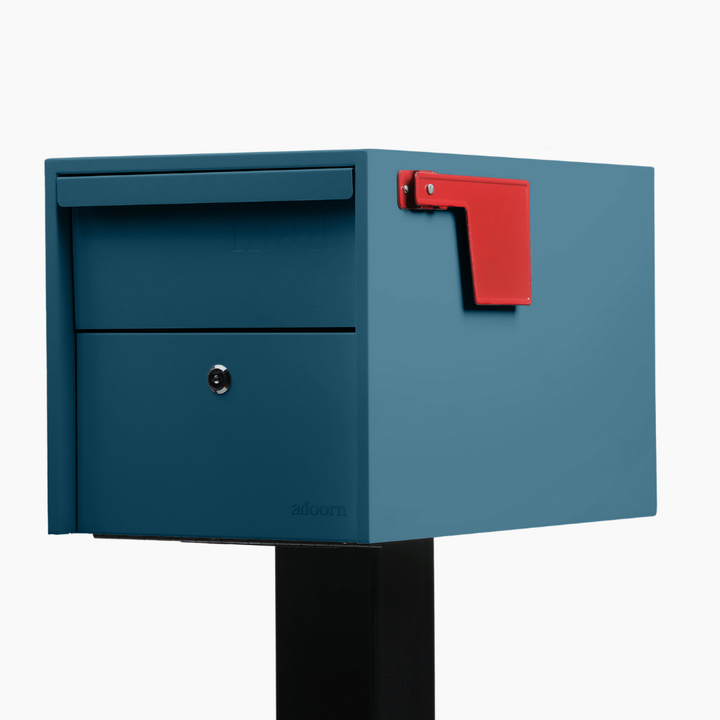 Post Mount-Small Mailbox (Ocean Blue)