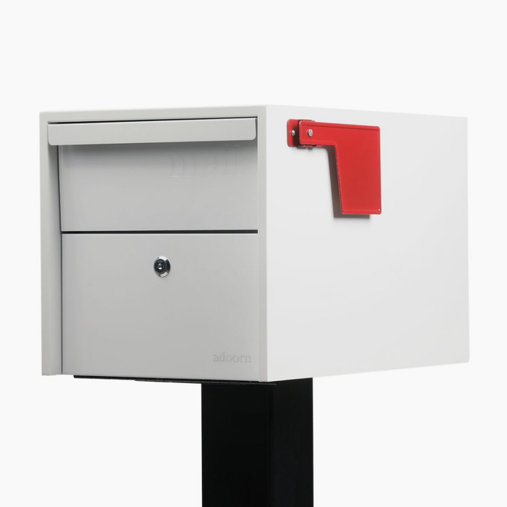 Post Mount-Small Mailbox (White)