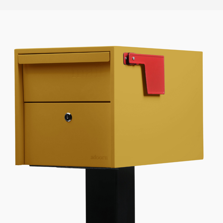 Post Mount-Small Mailbox (Curb Yellow)