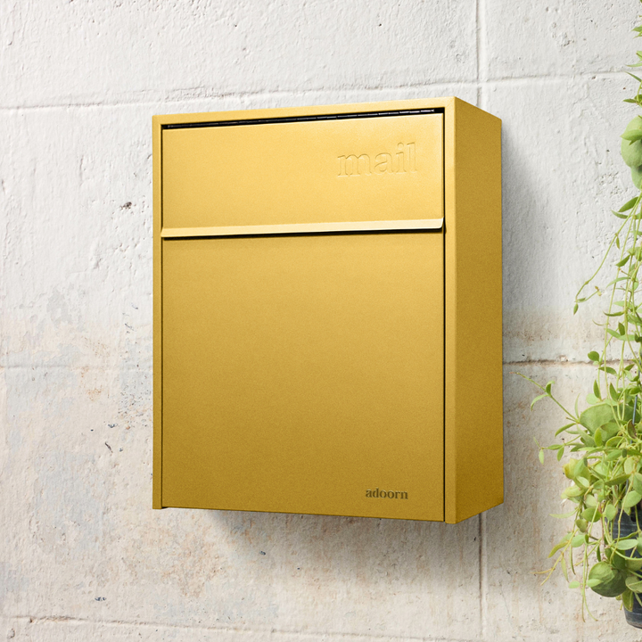 Wall Mount-Large Mailbox (Curb Yellow)